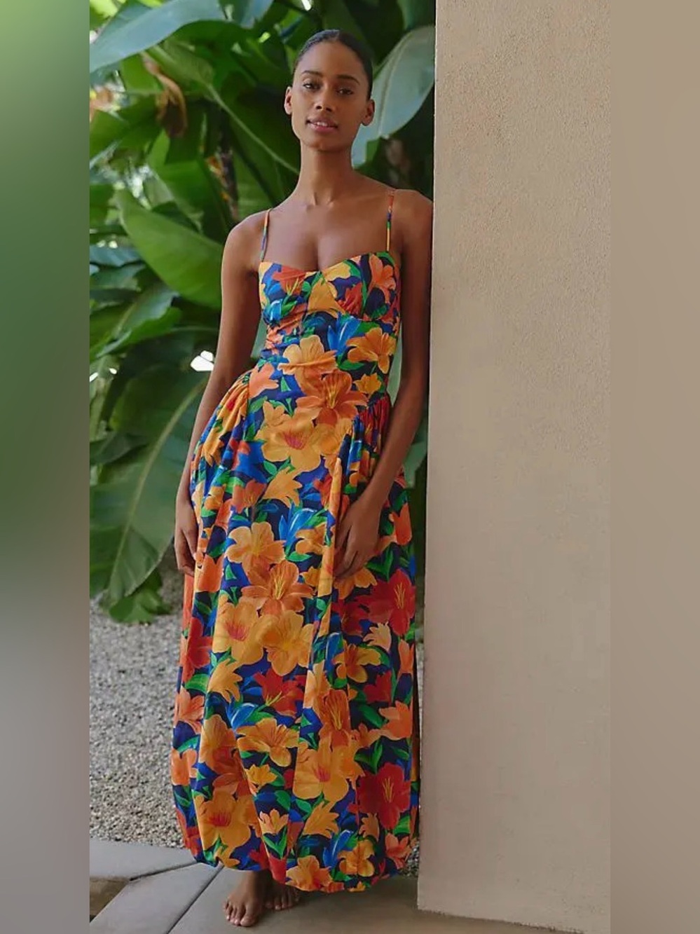 FARM RIO 
X Sleeveless Maxi Dress , Sz M, Color: Nina Floral 🌺